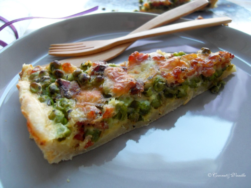 <!--:de-->Quiche mit Erbsen, Speck & Mozzarella<!--:--><!--:en-->Quiche with Peas, Bacon & Mozzarella<!--:-->