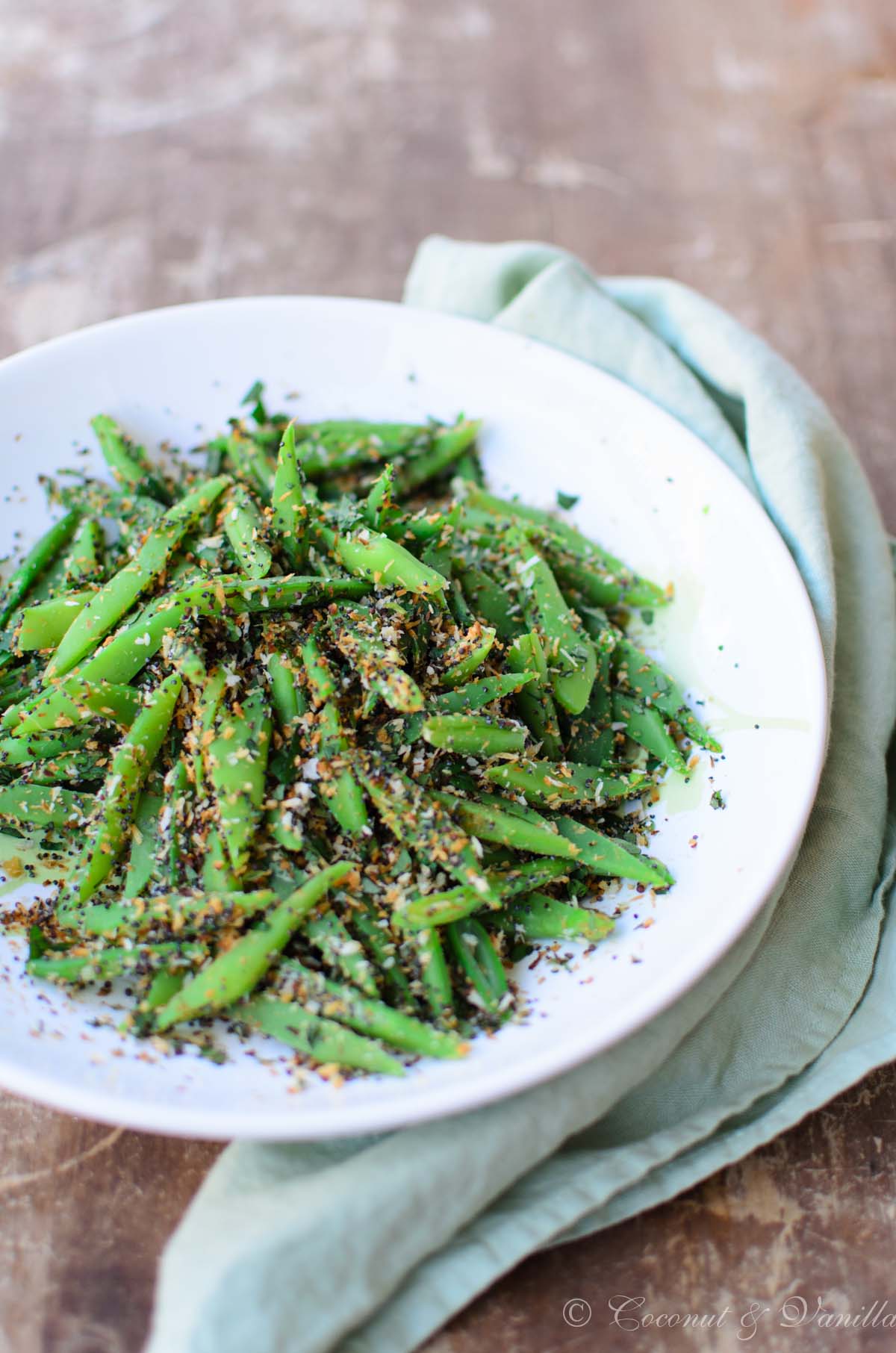 [:de]grüne Bohnen mit Kokos und Mohn[:en]green Beans with Coconut and Poppyseeds[:]