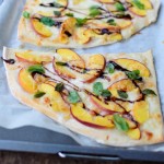 Pizza with Nectarines, Mozzarella & reduced Balsamico