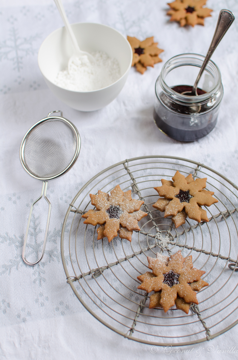 <!--:de-->Pfefferkuchen-Schneeflocken mit Johannisbeergelee<!--:--><!--:en-->Gingerbread Snowflakes with Red Currant Jelly<!--:-->