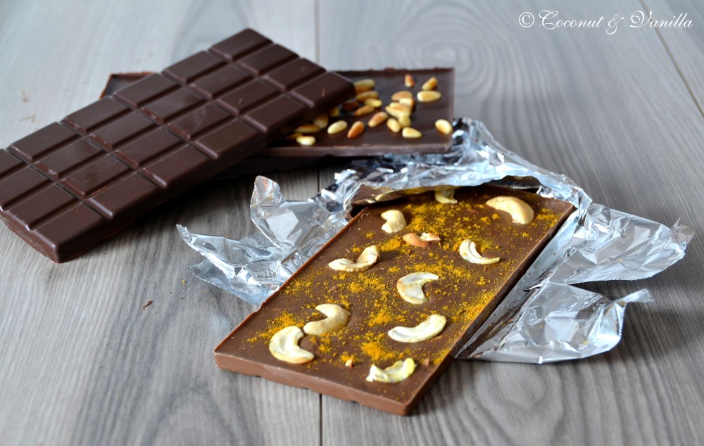 Selbstgemachte SchokoladentafelnHomemade Chocolate Bars – Coconut & Vanilla