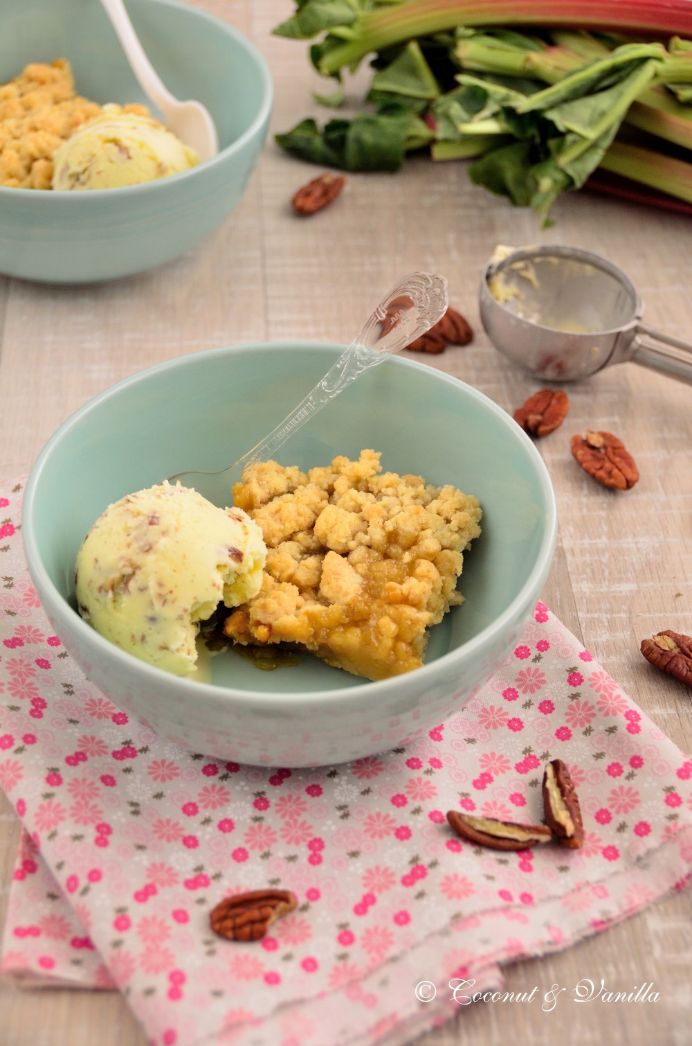 <!--:de-->Rhabarber Crumble mit Pekannuss-Vanille-Eis<!--:--><!--:en-->Rhubarb Crumble with Pecan-Vanilla Ice Cream<!--:-->