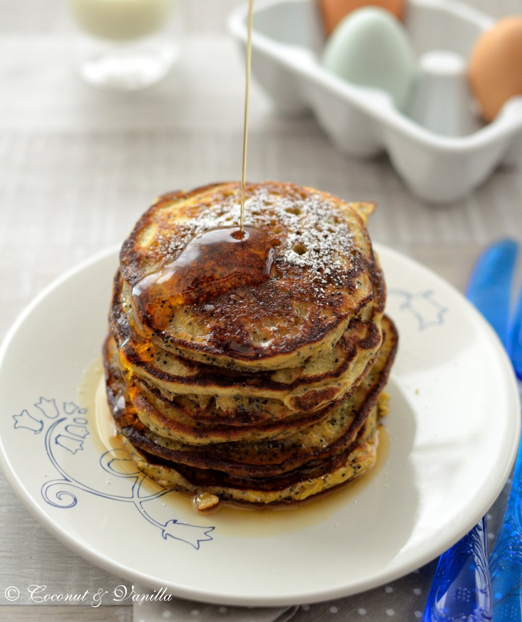 buttermilk, lemon and poppy seed quinoa pancakes